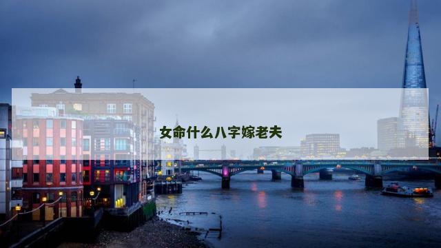 女命什么八字嫁老夫