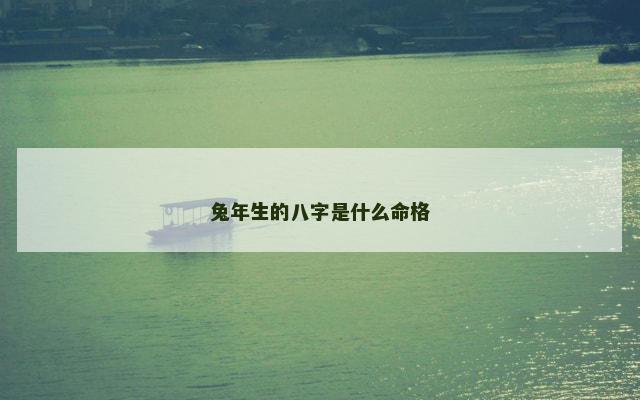 兔年生的八字是什么命格