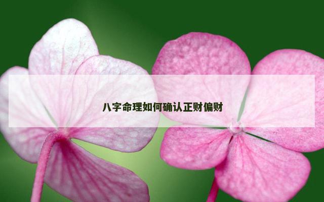 八字命理如何确认正财偏财