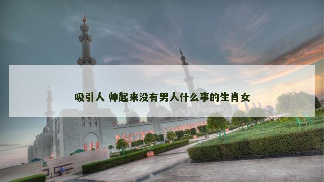 吸引人 帅起来没有男人什么事的生肖女