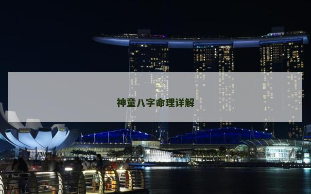 神童八字命理详解
