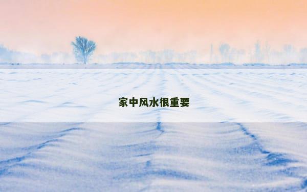 家中风水很重要
