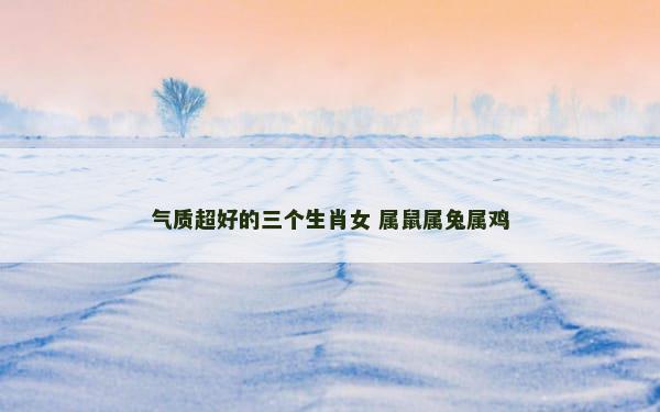 气质超好的三个生肖女 属鼠属兔属鸡