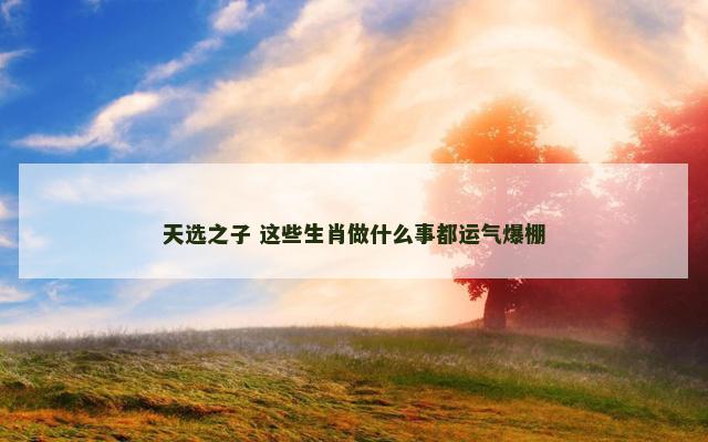 天选之子 这些生肖做什么事都运气爆棚