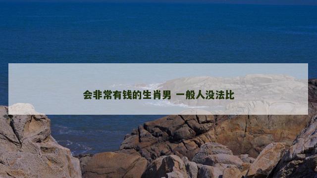 会非常有钱的生肖男 一般人没法比