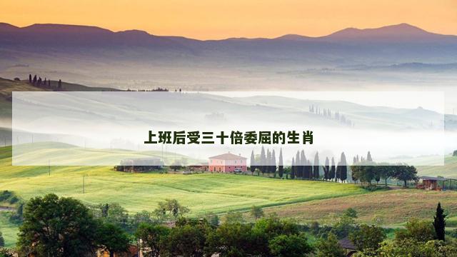 上班后受三十倍委屈的生肖