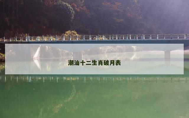 潮汕十二生肖破月表