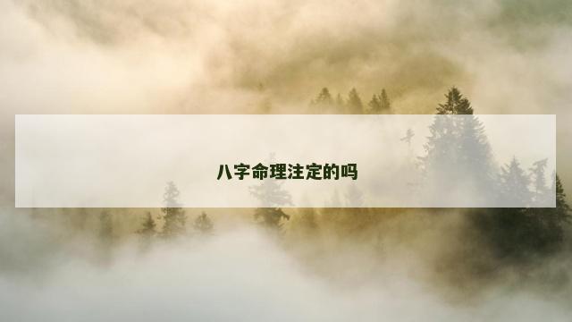 八字命理注定的吗