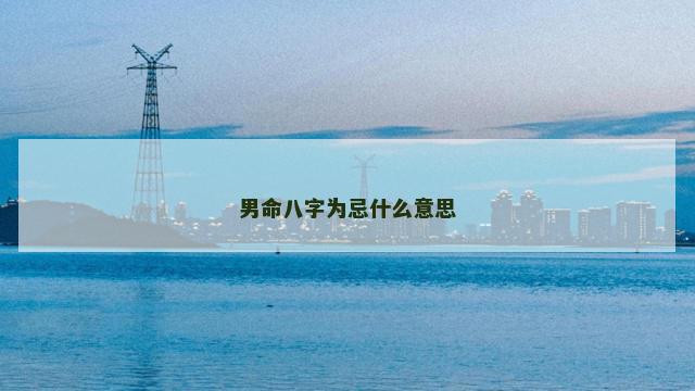 男命八字为忌什么意思