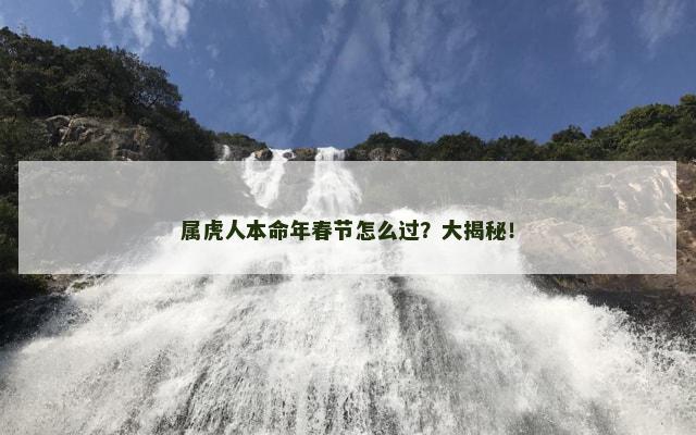 属虎人本命年春节怎么过？大揭秘！