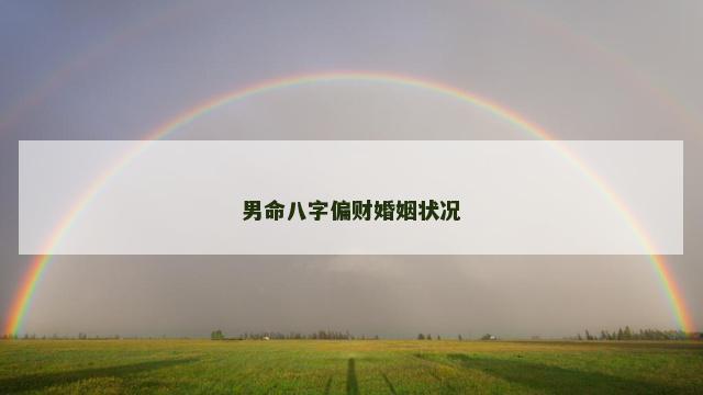 男命八字偏财婚姻状况