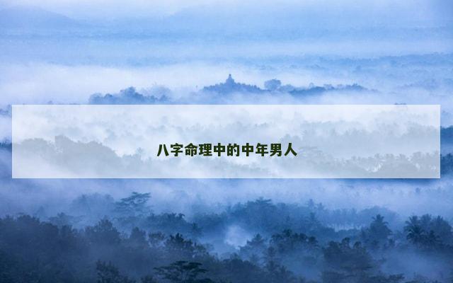 八字命理中的中年男人