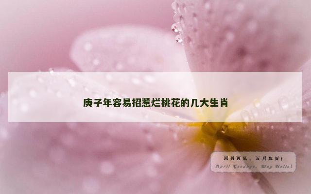 庚子年容易招惹烂桃花的几大生肖