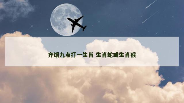 齐烟九点打一生肖 生肖蛇或生肖猴