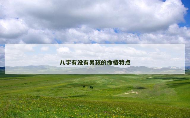 八字有没有男孩的命格特点