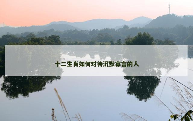 十二生肖如何对待沉默寡言的人