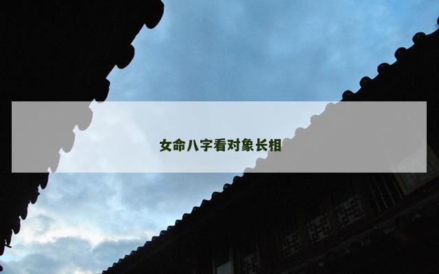 女命八字看对象长相