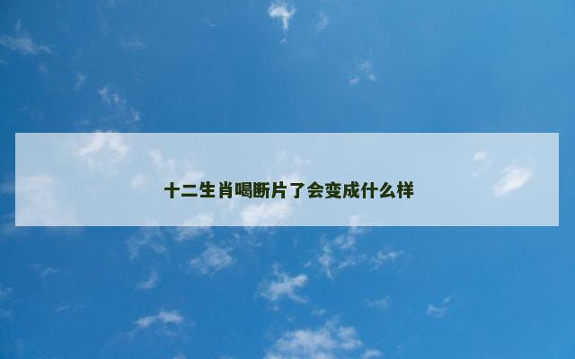 十二生肖喝断片了会变成什么样