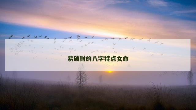 易破财的八字特点女命