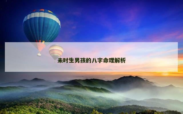 未时生男孩的八字命理解析