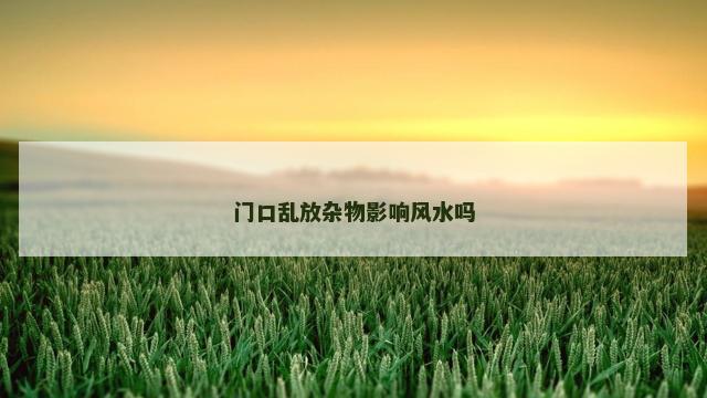 门口乱放杂物影响风水吗