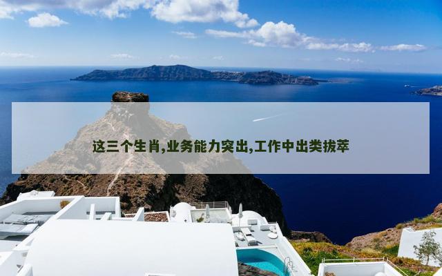 这三个生肖,业务能力突出,工作中出类拔萃