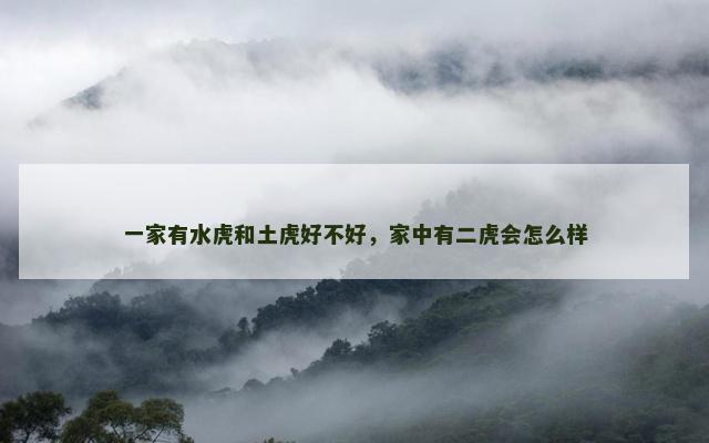 一家有水虎和土虎好不好，家中有二虎会怎么样