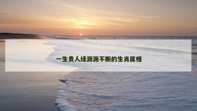 一生贵人缘源源不断的生肖属相