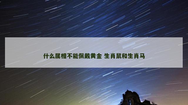 什么属相不能佩戴黄金 生肖鼠和生肖马