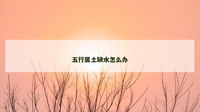 五行属土缺水怎么办