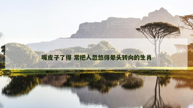 嘴皮子了得 常把人忽悠得晕头转向的生肖