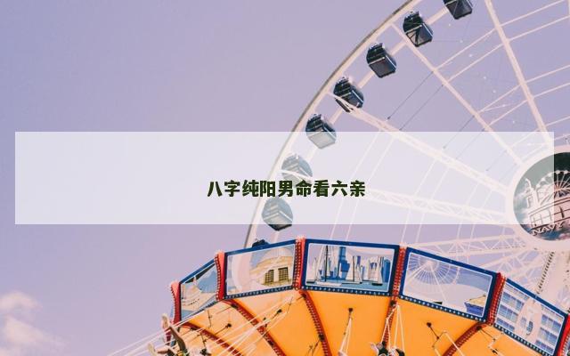 八字纯阳男命看六亲