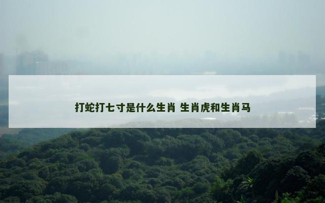 打蛇打七寸是什么生肖 生肖虎和生肖马