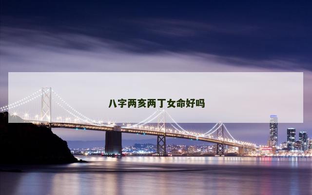八字两亥两丁女命好吗