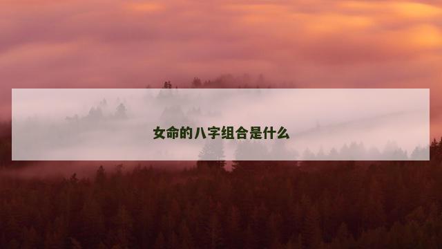 女命的八字组合是什么