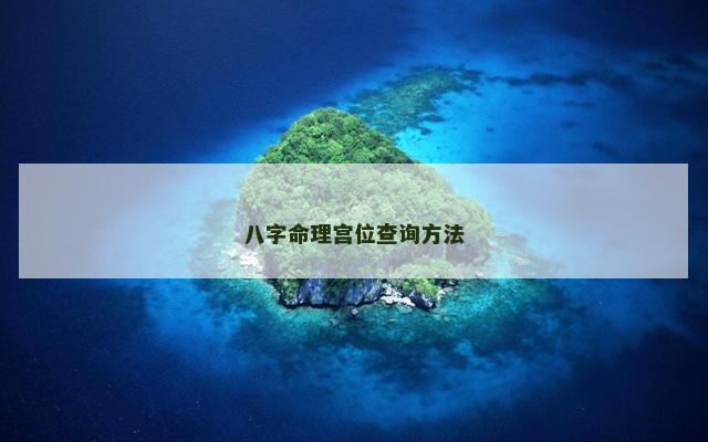 八字命理宫位查询方法