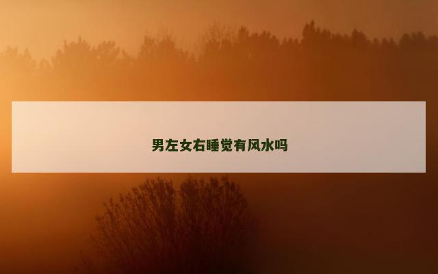男左女右睡觉有风水吗
