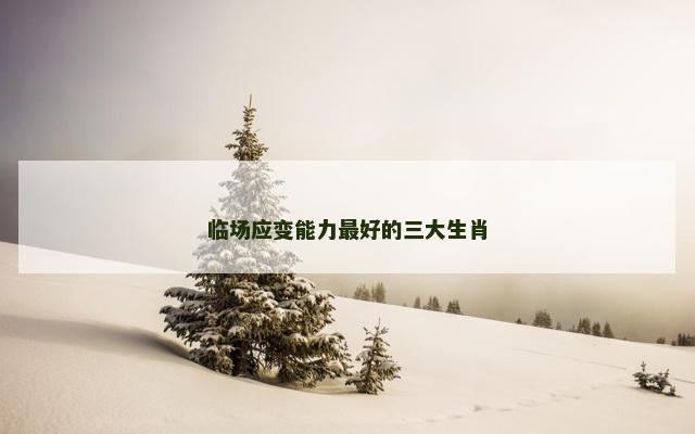 临场应变能力最好的三大生肖