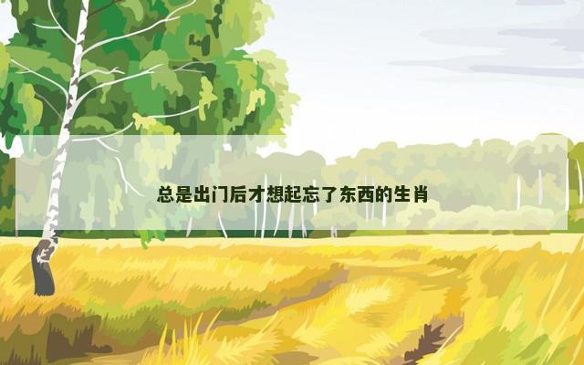 总是出门后才想起忘了东西的生肖