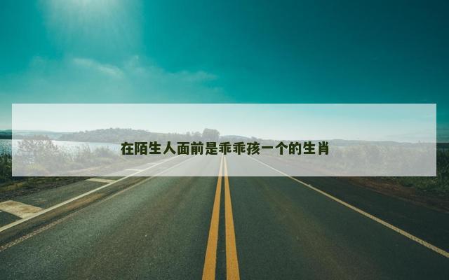 在陌生人面前是乖乖孩一个的生肖