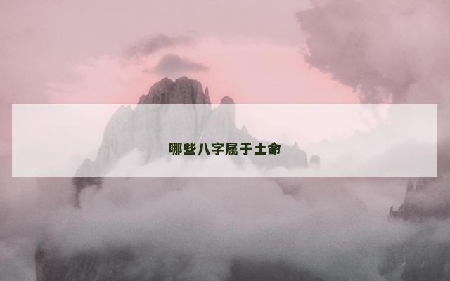 哪些八字属于土命