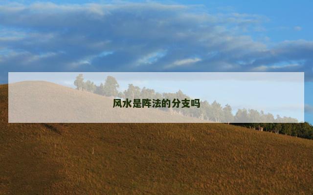 风水是阵法的分支吗