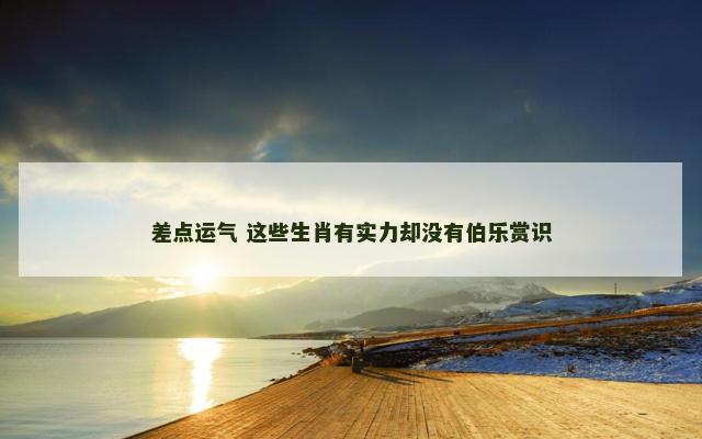 差点运气 这些生肖有实力却没有伯乐赏识