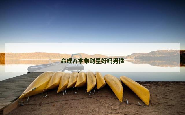 命理八字带财星好吗男性