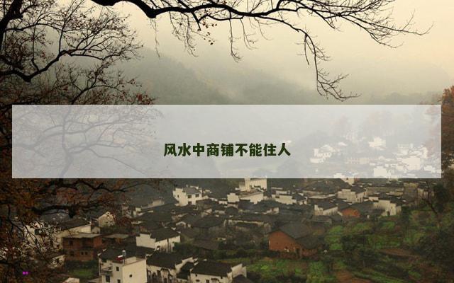 风水中商铺不能住人