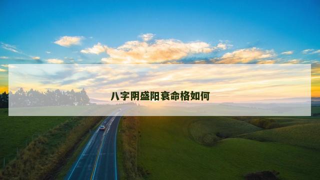 八字阴盛阳衰命格如何