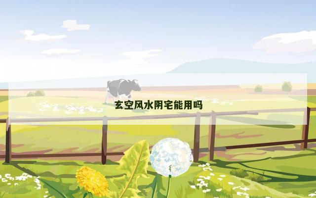 玄空风水阴宅能用吗