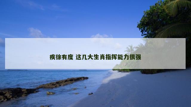 疾徐有度 这几大生肖指挥能力很强