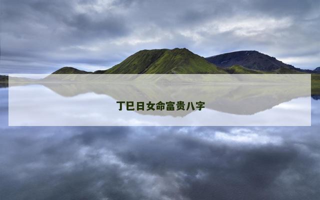 丁巳日女命富贵八字