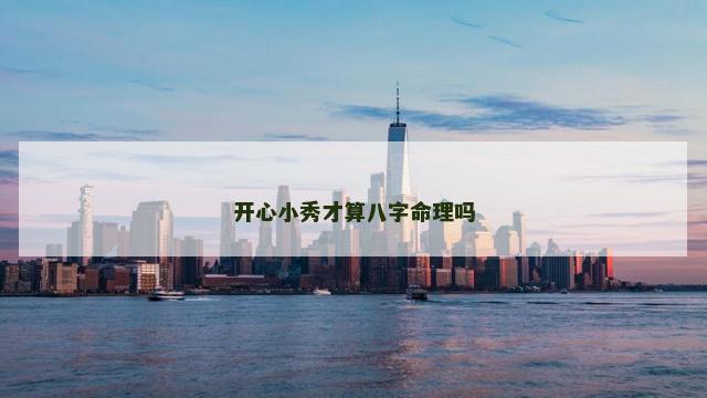 开心小秀才算八字命理吗